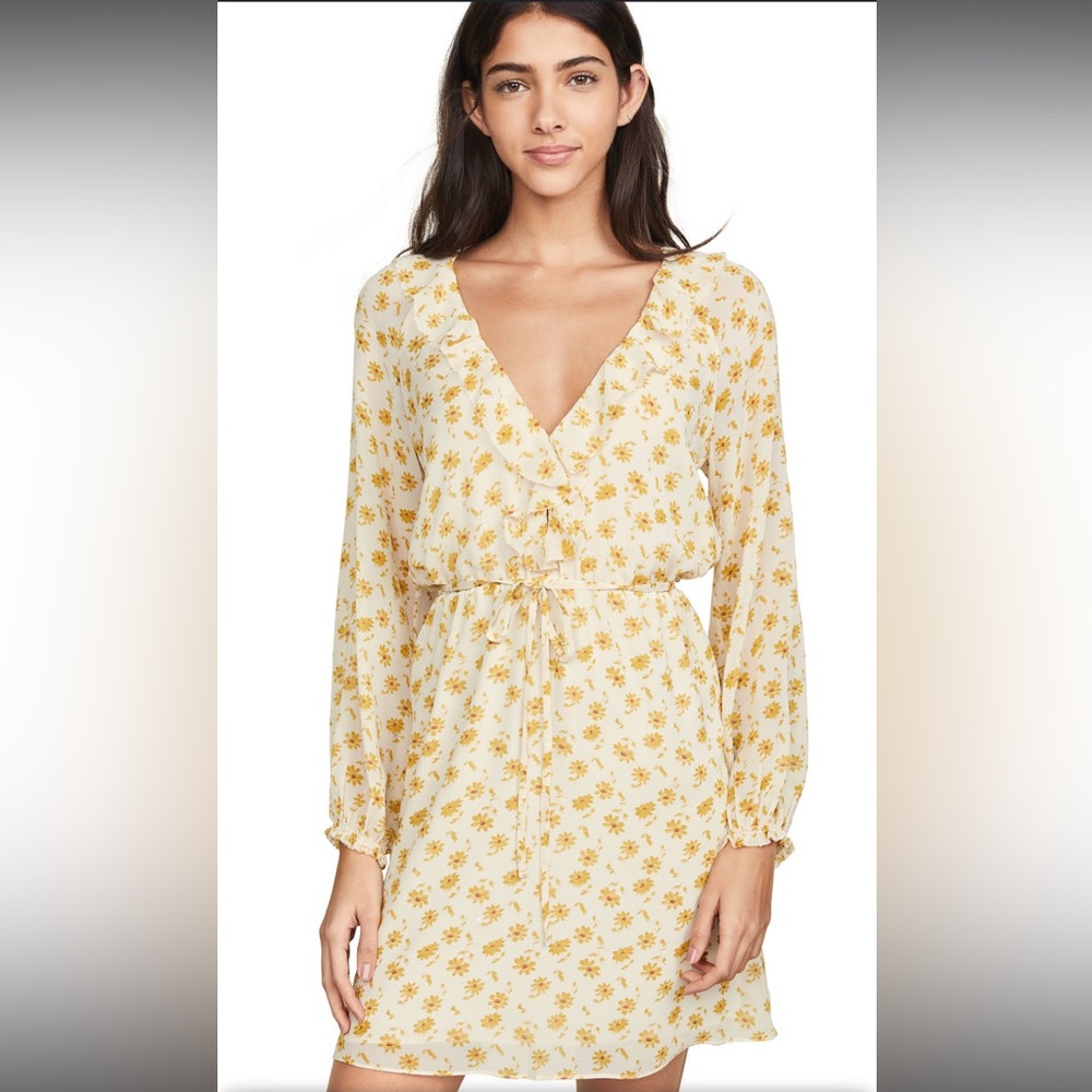 Joie Marelle 100% Silk, Long Sleeved Dress - XS, Yellow